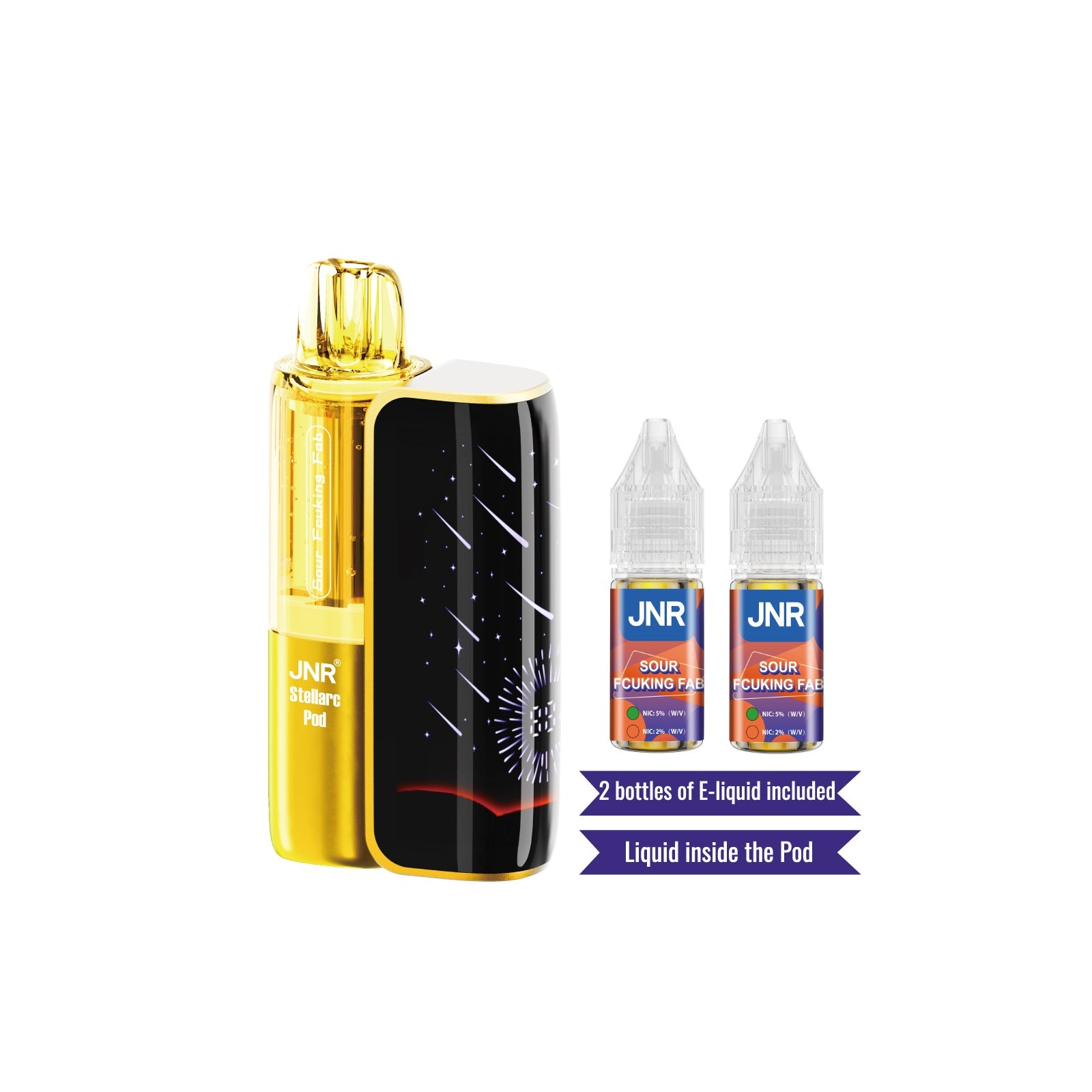 JNR Stellarc 100K Kit Sour Fcuking Fab Disposable Vape - Black Coral